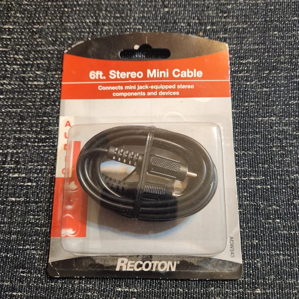 🖤 Audio Stereo Mini Cable 6 feet ACW343 Recoton